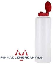 Pinnacle Mercantile Condiment Squeeze Bottles with Flip Top Hinged RedCap 16 oz Set of 5 (Perfect for Condiments, Sauces, Dressings, BBQ, Ketchup) Made USA