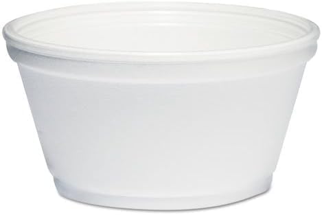 Case of 50 White 8 oz Squat Foam Food Containers – Insulated Disposable Side-Dish & Soup Cups for Restaurants, Catering, Meal Prep