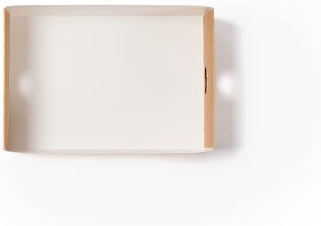Slide Tek Rectangle Kraft Paper Small Insert - Fits Catering Tray - 8 3/4" x 6" x 3 1/4" - 10 count box