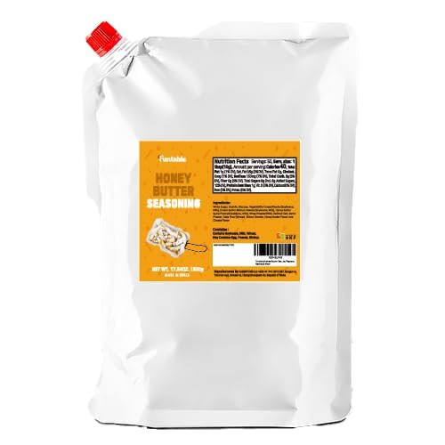 Funtable Honey Butter Seasoning (17.64oz) - Honey & Creamy Butter Flavor Powder, Easy to Use. Perfect Seasoning for Chicken, Nuggets, Popcorn, Nachos & More