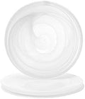 Vikko Lunch Plates, Set of 4 White Alabaster Plates, 8.5" Plate with Marbelized, Swirl Design, Elegant Glass Entrée Plate, Dishwasher Safe