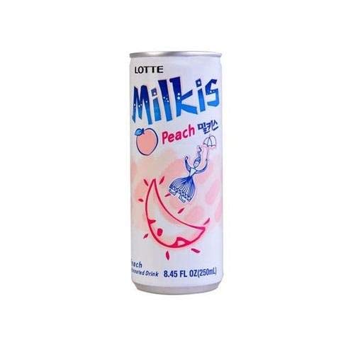 MILKIS Variety Flavor Set; Total 18 Cans(1 Can=250ml, 8.45 FL Oz) 롯데 밀키스 버라이어티 세트, 6 Peach + 6 Melon + 6 Banana