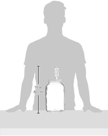 FastRack 1 Gallon Mason Jar Wide Mouth & Twin Bubble Airlock for Fermentation, Pickling, Brewing & Dry Storage – BPA-Free One Gallon Glass Jar with Lid