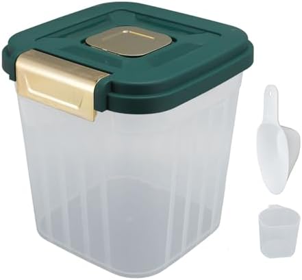 Yosoo 5KG Rice Storage Container, Sealed Bin with Lid, Pet Food Flour Grain, White, 2 counts, PP Material, for Kitchen, Pantry Organization (03)