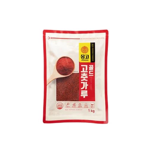 MONGGO Korean Chili Powder, Gochugaru, Korean Red Pepper Power for Kimchi (Coarse), 2.2 LB (1 Kg)