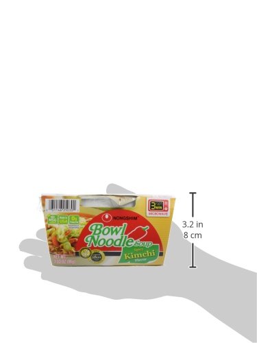Nongshim Ramen Noodles, Gourmet Instant Ramen bowl, Premium Microwavable Noodle Soup, Kimchi, 3.03 Ounce (Pack of 1)