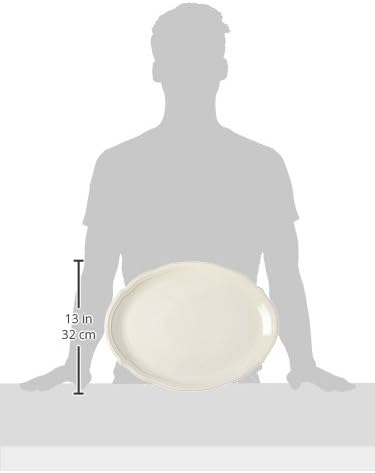 Lenox White French Perle Bead 16" Oval Serving Platter, 3.95 LB
