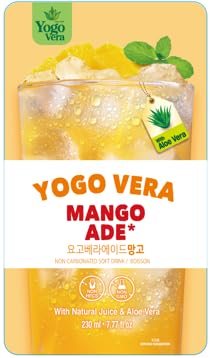 Yogo Vera Mango Ade Korean Drink Pouches – Authentic Korean Convenience Store Beverage with Sweet Mango Flavor, Refreshing Juice Pouch (10 Pack)