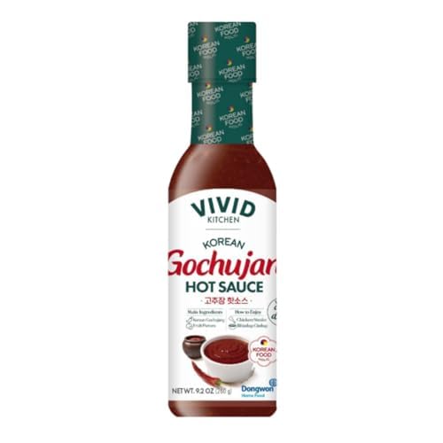 VIVID KITCHEN Gochujang Sauce - Korean Fermented Chili Paste Fusion - 8.6 oz Bottle - Authentic, Bold & Spicy Flavor - No MSG or Preservatives - Ideal for Topping, Stir-Fry, Dipping & Cooking