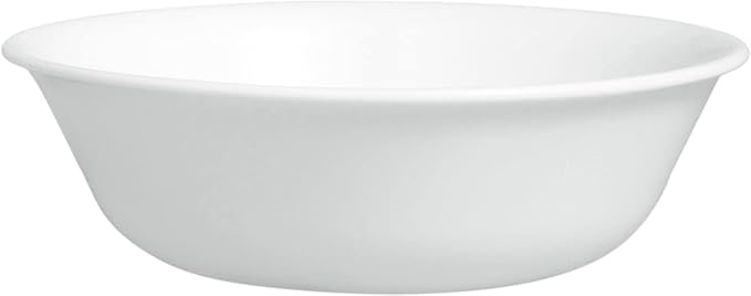 Corelle Vitrelle 4-Pieces 18-Oz Soup/Cereal Bowls Chip & Crack Resistant Glass Dinnerware Set Bowls,Winter Frost White,(Pack of 4)