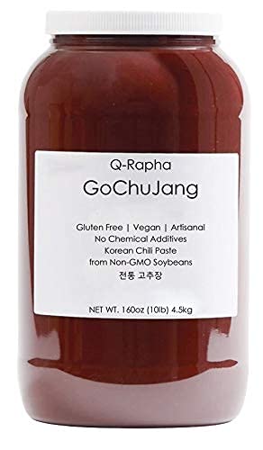 Q-Rapha Premium Korean Gochujang (Chili Paste), Gluten-free, Non-GMO, Unpasteurized Artisanal (1 Gallon)