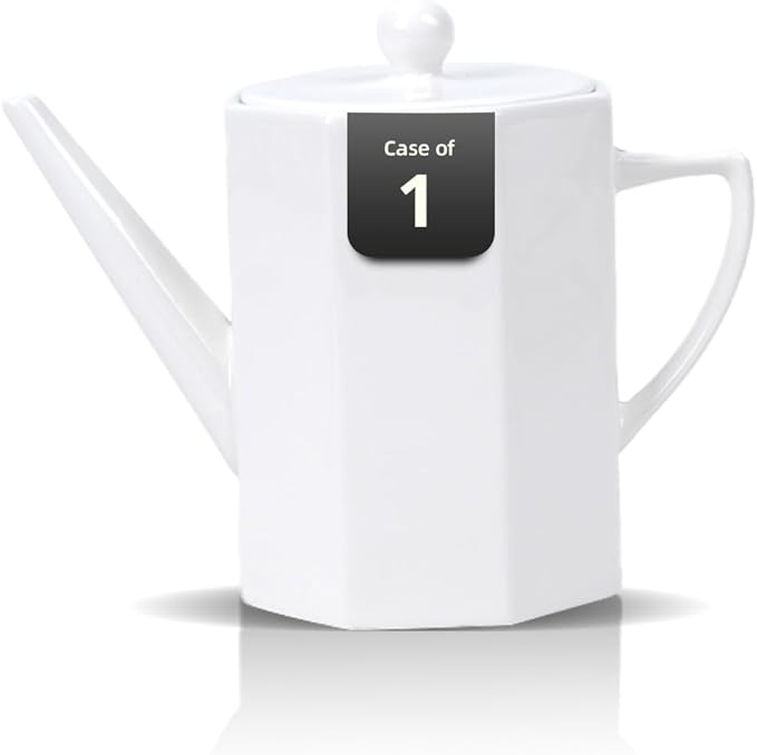 Bone China Cone Shape Commerical Grade Dinnerware Coffee Pot, 36oz, Case of 1, Elegance White