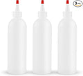 Ninsula 3Pcs Squeeze Bottles, 10 Oz Plastic Condiment Squeeze Bottles with Red Twist Top Cap, Empty Squeeze Bottles for Sauces, Ketchup, Mustard, Syrup, Oil, Dressings, Travel, Lab and Crafts