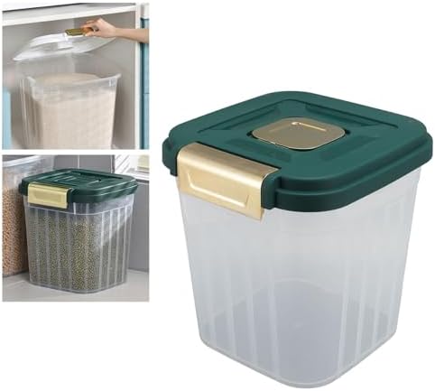 Yosoo 5KG Rice Storage Container, Sealed Bin with Lid, Pet Food Flour Grain, White, 2 counts, PP Material, for Kitchen, Pantry Organization (03)