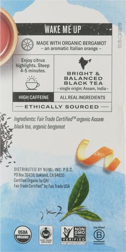 Numi Teas Tea Black Earl Grey Bergamot, 18 ct (Pack of 2)