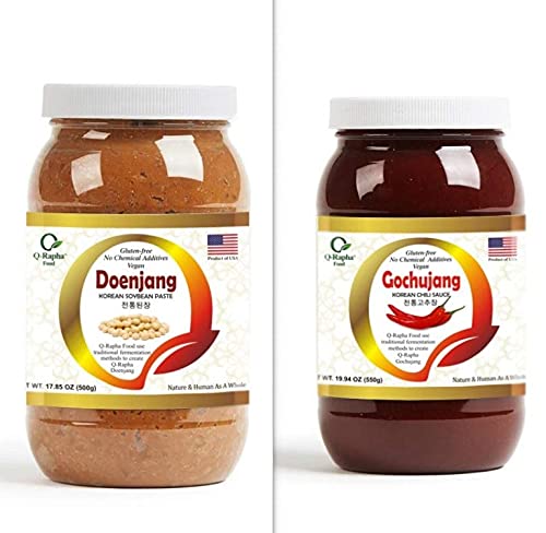 Q-Rapha Premium Korean Doenjang (17.9) and Gochujang (19.9) - 2 pack