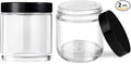 4 oz Small Glass Jars with Lids, Tecohouse Clear Glass Jars with Black Lids & Inner Liners, Mini Travel Sample Containers for Slime, Makeup, Cream, Lotion, Cosmetic - 2 Pack