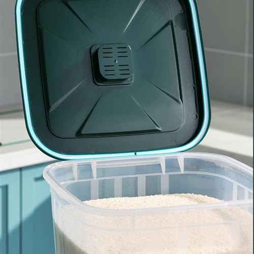 Yosoo 5KG Rice Storage Container, Sealed Bin with Lid, Pet Food Flour Grain, White, 2 counts, PP Material, for Kitchen, Pantry Organization (03)
