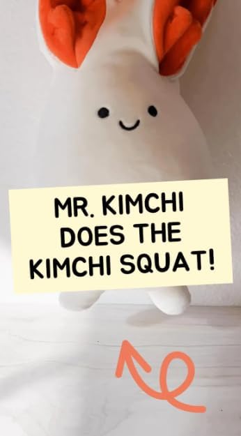 Korean Kimchi Plush (16 in) Official Original Design | Soft Squishy Cute Plushie Toy, Stuffed Plush Doll, Food Toy Gifts for Kids Adults, Asian Plushie, Kdrama Kpop Korean Love