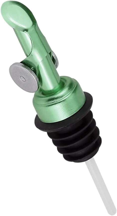 Automatic Stainless Steel Pour Spout, Leak-Proof for Olive Oil, Vinegar, Wine and Other Liquids (Green)