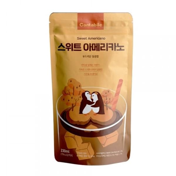 Cantabile Pouch Coffee Ready-to-Drink Korean Convenience Store Beverage Imported from Korea (6 Pack, Sweet Americano)