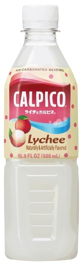 CALPICO Lychee – Smooth, Creamy & Refreshing Non-Carbonated Beverage, Sweet and Tangy, Japanese Lactic Acid Drink, 16.9 Fl oz (Pack of 6)