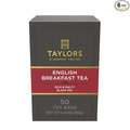 Taylors of Harrogate English Breakfast, Black Tea, Pillow Tea Bags, 50 Count (Pack of 6), Rich, Bright & Malty, Caffeinated, Enjoy Hot or Iced, 300 Teabags Total