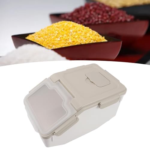 aqxreight Rice Storage Container with Measuring Cup Airtight Thickened PP Plastic Rice Bin for Kitchen Multifunctional Food Storage Container for Rice Flour Grains and Dry Goods