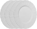 10 Inch Porcelain Dinner Plates Set of 4,Serving Dishes,White,Embossed,Heat Resistant,Scratch Resistant,Highly Glossy Glaze,Dishwasher safe,Microwave safe (Moonshine 10'')
