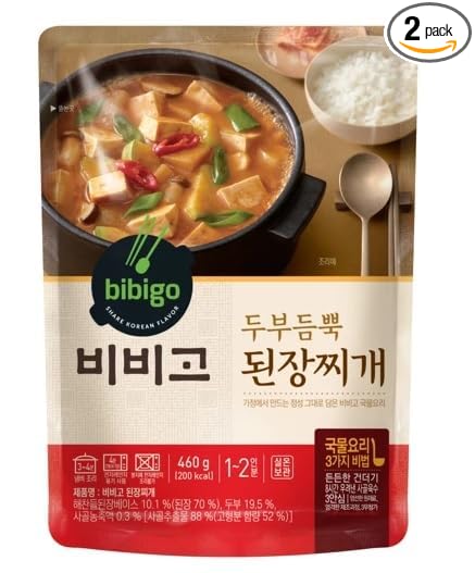 Korea Traditional Soybean Soup 비비고 두부된장찌개 Easy To Cook Meal Kit 460g/16.2 Ounce (2 Pack)