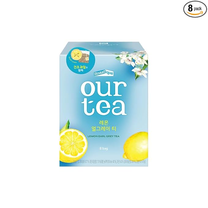 ROASTIQUE Lemon Earlgrey Black Tea with Real Dried Fruit – Premium Orgainc Tea Sweet Fruit Blend Hot or Iced Tea Eco-friendly PLA bags, 8 Tea Bags