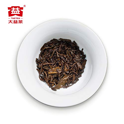 TAETEA Golden Needle White Lotus Signature Ripe Pu-erh Tea Cake, Aged Fermented Puerh PU'ER Tea Black Tea for Daily Drink and Gift 357g