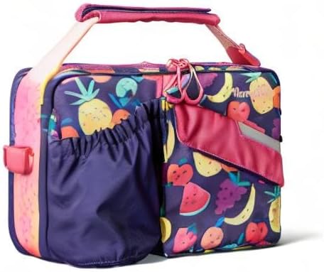PlanetBox Insulated Lunch Bag – Tutti Frutti Edition Carry Bag with Pockets for Water Bottle and Snacks – Durable, Easy to Clean, and BPA Free