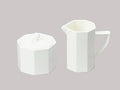 Bone China Cone Shape Commericial Grade Dinnerware Sugar & Creamer Set, Case of 1 Set
