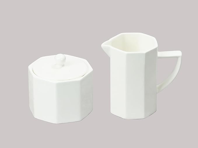 Bone China Cone Shape Commericial Grade Dinnerware Sugar & Creamer Set, Case of 1 Set