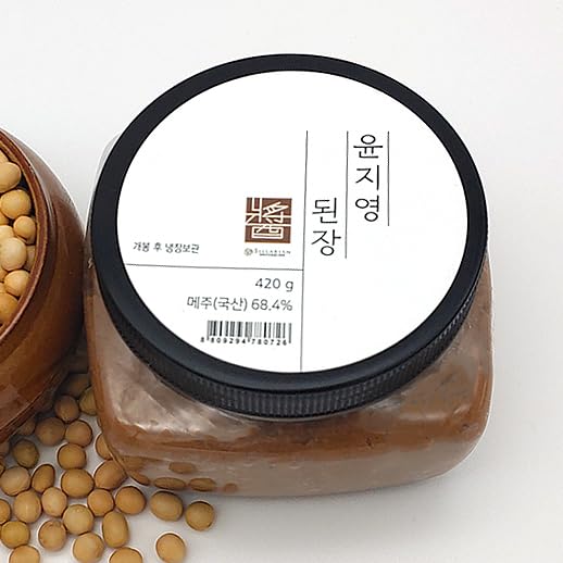 HELLO KFOOD Yoonjiyoung Doenjang 100% 한국산 된장 420g (14 oz) – Traditional Korean Soybean Paste, 100% Korean Soybeans, Fourth-Generation Recipe