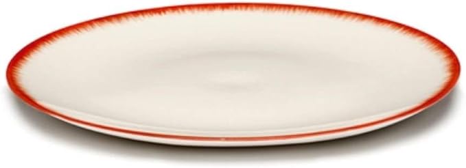 Serax Set 2 DÃ Plate diam. 9 29/64 in Off-White/red VAR 2