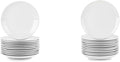 10 Strawberry Street 10.5" Catering Coupe 12pc Dinner Plate and 7.5" 12pc Salad/Dessert Plate Set, White