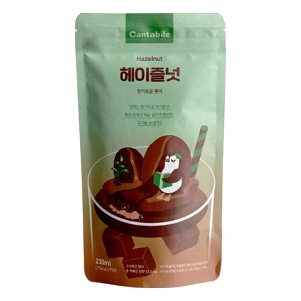 Cantabile Korean Convenience Store Pouch Drink Ready-to-Drink Refreshing Beverage Imported from Korea (1 Pack, Hazelnut)