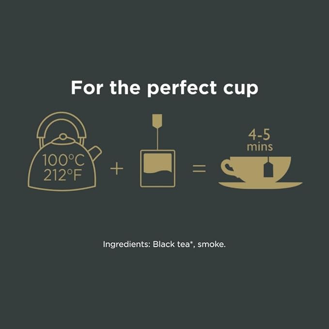 Taylors of Harrogate Lapsang Souchong, Black Tea, Pillow Tea Bags, 50 Count (Pack of 1), Smoky, Rich and Strong, Caffeinated, Enjoy Hot or Iced, 50 Teabags