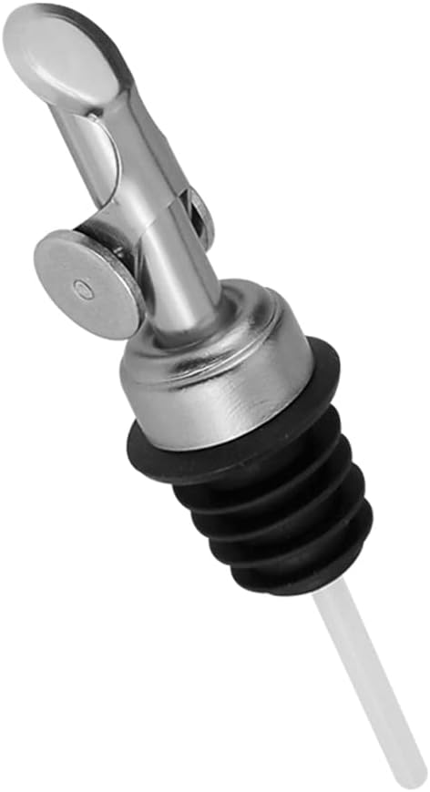 Automatic Pour Spout, Stainless Steel, Leak-Proof, For Oil, Vinegar, Wine & More (Silver)