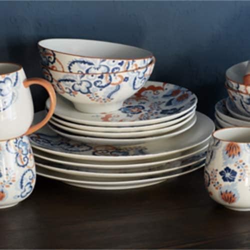 V&A Rococo Silk White Dinner Plates with Printed Design, Fine China, White, 27 cm, Set of 4