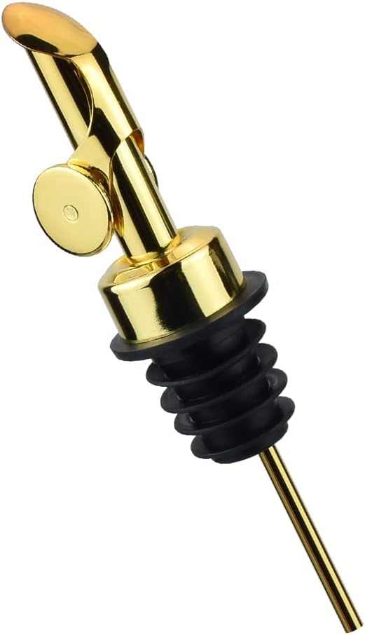Olive oil dispenser spout, pour spouts，304stainless steel automatic opening and closing spout, leak-proof, for olive oil, vinegar, wine and other liquid bottles (304gold)