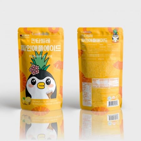 Cantabile Korean Convenience Store Pouch Drink Ready-to-Drink Refreshing Beverage Imported from Korea (6 Pack, Pineapple)