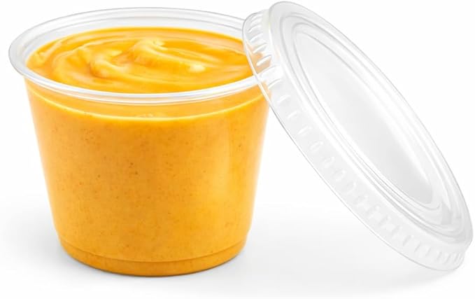 4U'LIFE 5.5 oz Clear Plastic Souffle Cup BPA Free Portion Cup with Lids - 50 Sets