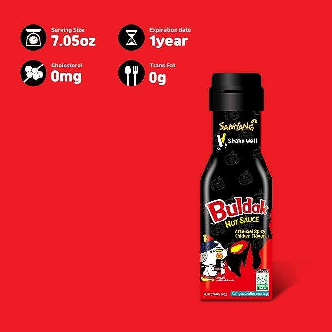 Samyang Buldak Hot Sauce - Original, Korean Spicy Hot Chicken Flavor Sauce [5.57 fl oz (200g) x 1 pack]