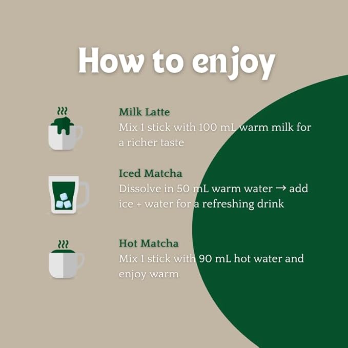 Damtuh Matcha Latte 20g x 7 Sticks – Ceremonial Grade Creamy Korean Matcha Latte Powder Mix, Instant Green Tea Drink for Smooth Café-Style Sweetened without sugar
