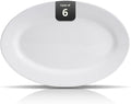 Wide Rim Bone China Commercial Grade Restaurant Plate, Elegance White Oval Platter 10" x 8", Case of 6