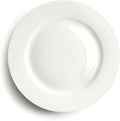 IQCWOOD Fine Bone China Dinner Plates 6-Piece, 10.5-inch Flat Plate for Pizza Steak, Pure White Fine Glaze, Thin & Lightweight, Microwave & Dishwasher Safe