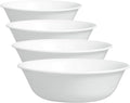 Corelle Vitrelle 4-Pieces 18-Oz Soup/Cereal Bowls Chip & Crack Resistant Glass Dinnerware Set Bowls,Winter Frost White,(Pack of 4)